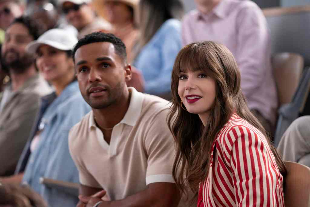 New Shows, Movies and Games Coming to Netflix this Summer 10 Emily in Paris. (L to R) Lucien Laviscount as Alfie, Lily Collins as Emily in Emily in Paris. Cr. Stephanie Branchu/Netflix © 2024