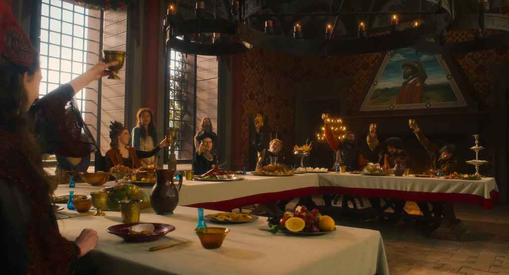 'The Decameron' Trailer Debut 3 THE DECAMERON. (L to R) Tanya Reynolds as Licisca, Zosia Mamet as Pampinea, Jessica Plummer as Filomena, Lou Gala as Neifile, and Tony Hale as Sirisco in Episode 104 of The Decameron. Cr. Courtesy of Netflix © 2024