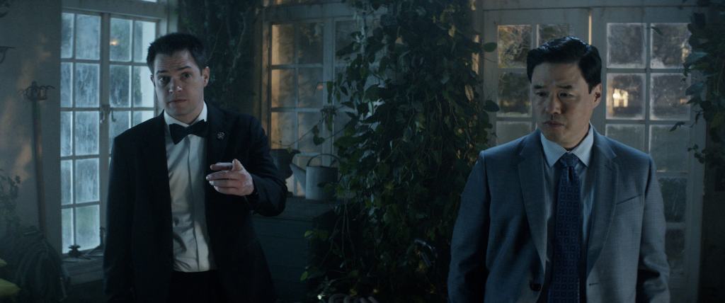 'The Residence' First Look & Teaser 6 The Residence. (L to R) Dan Perrault as Colin Trask, Randall Park as Edwin Park in episode 102 of The Residence. Cr. Courtesy of Netflix © 2024