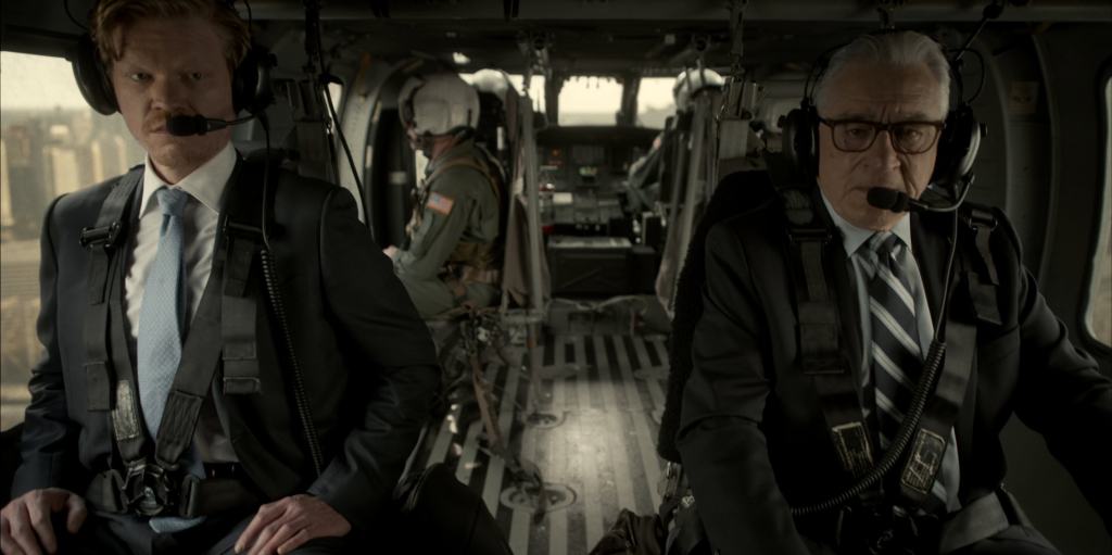 'Zero Day' Truth Has Been Weaponized 9 ZERO DAY. (L to R) Jesse Plemons as Roger Carlson and Robert De Niro as George Mullen in Episode 102 of Zero Day. Cr. Courtesy of Netflix © 2024