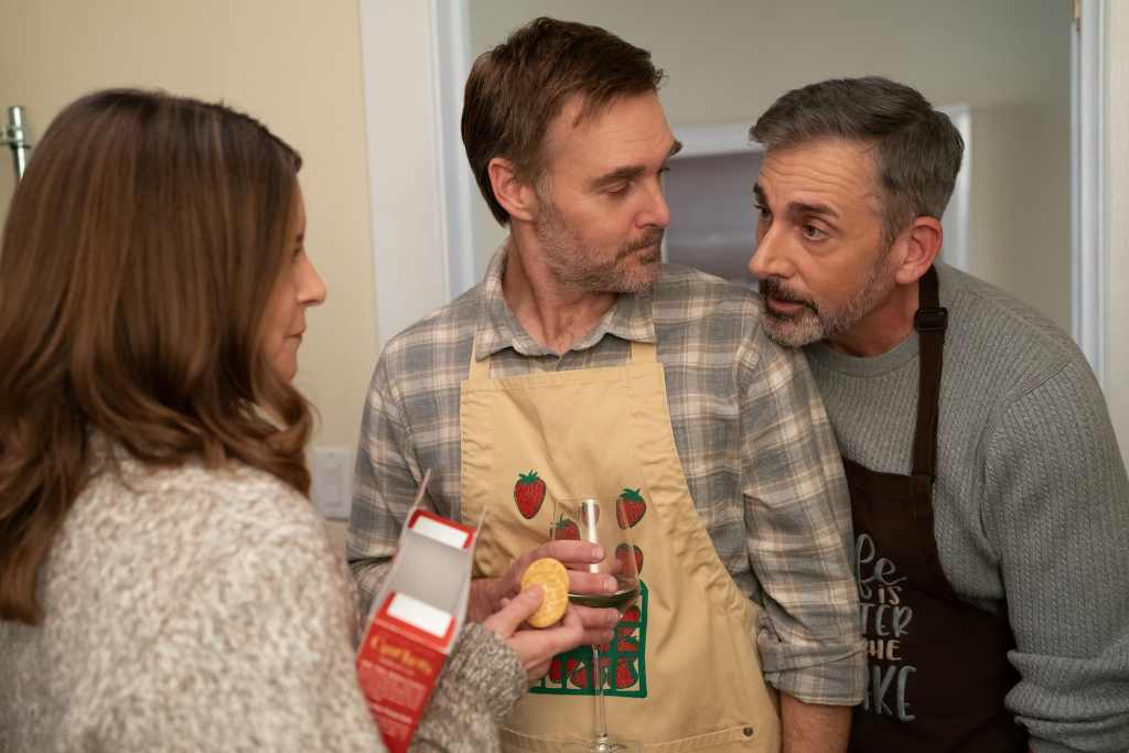THE FOUR SEASONS. (L to R) Tina Fey as Kate, Will Forte as Jack, and Steve Carell as Nick in Episode 101 of The Four Seasons. Cr. JON PACK/Netflix © 2024
