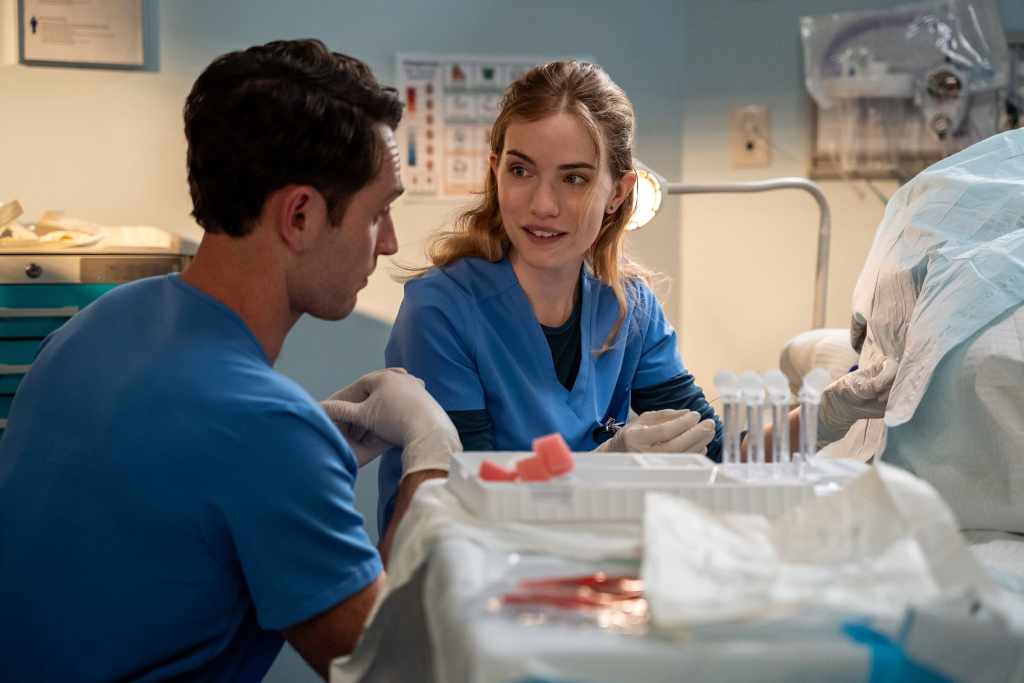 Everything Coming To Netflix in April 2025 2 PULSE. (L-R) Colin Woodell as Xander Phillips and Willa Fitzgerald as Danny Simms in Episode 104 of Pulse. Cr. Jeff Neumann/Netflix © 2024