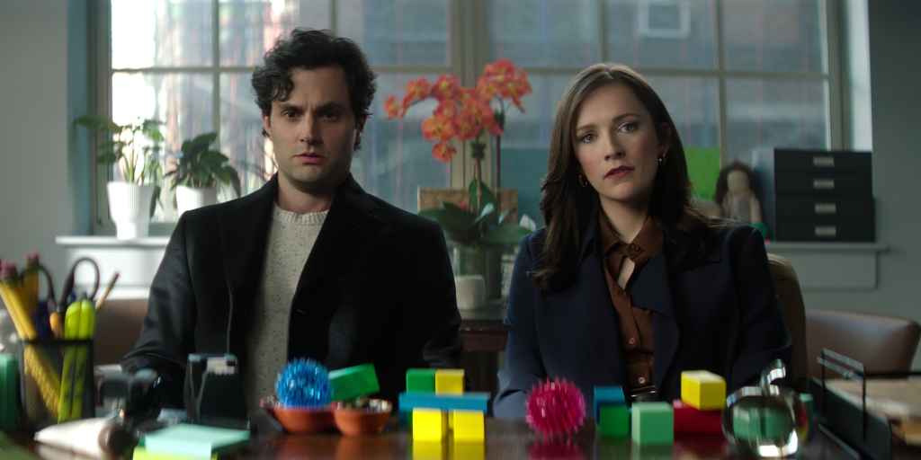 You. (L to R) Penn Badgley as Joe Goldberg, Charlotte Ritchie as Kate Lockwood in episode 502 of You. Cr. Courtesy of Netflix © 2025