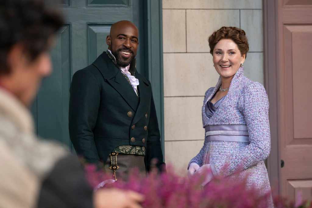 Bridgerton Season 4 Trailer and New Photos Reveal Benedict’s Love Story 28 Bridgerton. (L to R) Daniel Francis as Lord Anderson, Ruth Gemmell as Lady Violet Bridgerton in episode 402 of Bridgerton. Cr. Liam Daniel/Netflix © 2025