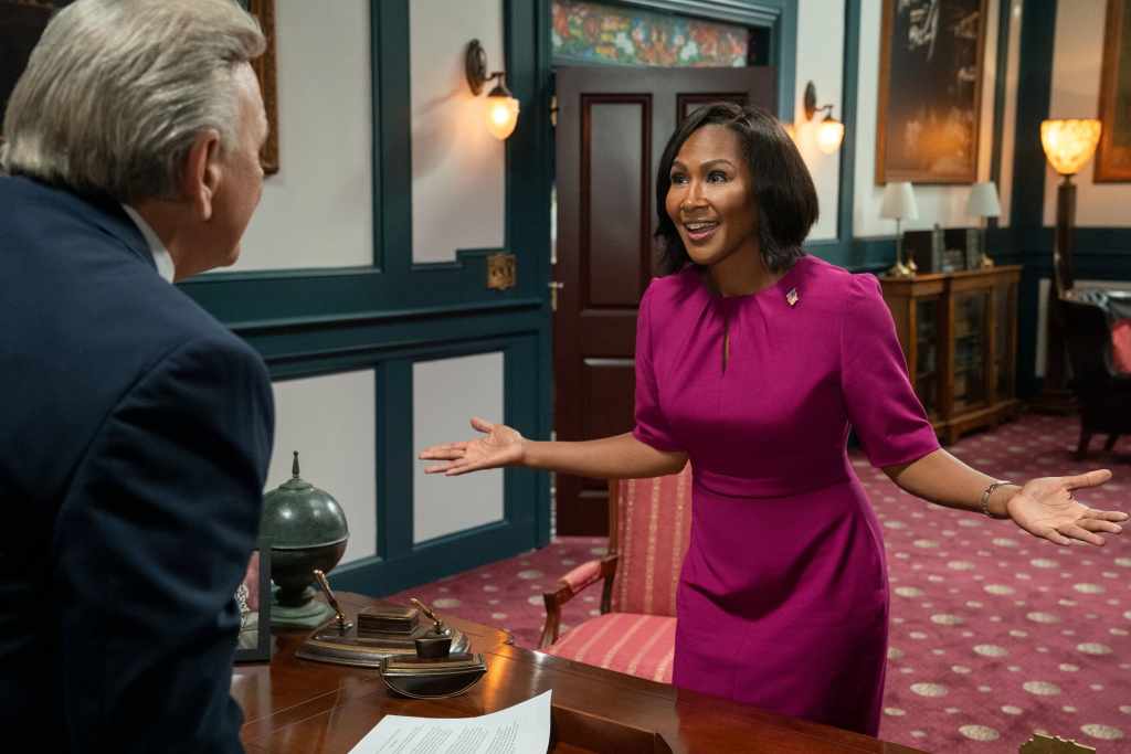 Tyler Perry’s She the People Debuts Trailer and Key Art Ahead of Netflix Premiere 5 She The People. (L to R) Robert Craighead as Governor Irwin Harper, Terri J. Vaughn as Antoinette Dunkerson in episode 108 of She The People. Cr. Charles “Chip” Bergmann/Netflix © 2025