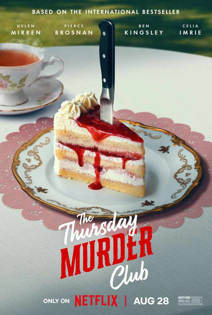 Helen Mirren Leads New Trailer for The Thursday Murder Club Ahead of Netflix Premiere 15 en us ttmc main cake vertical 27x40 rgb predate 1