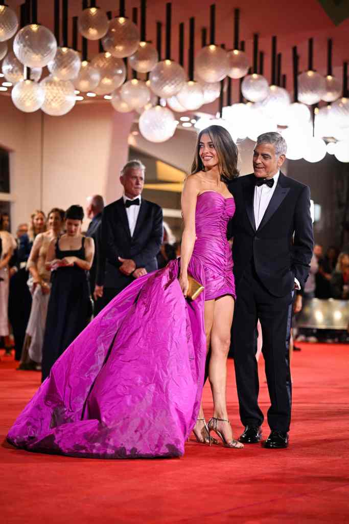 Jay Kelly Venice red carpet fashion